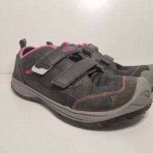KEEN Kids' Black and Pink Hook-and-Loop Hiking Shoes Youth 7
